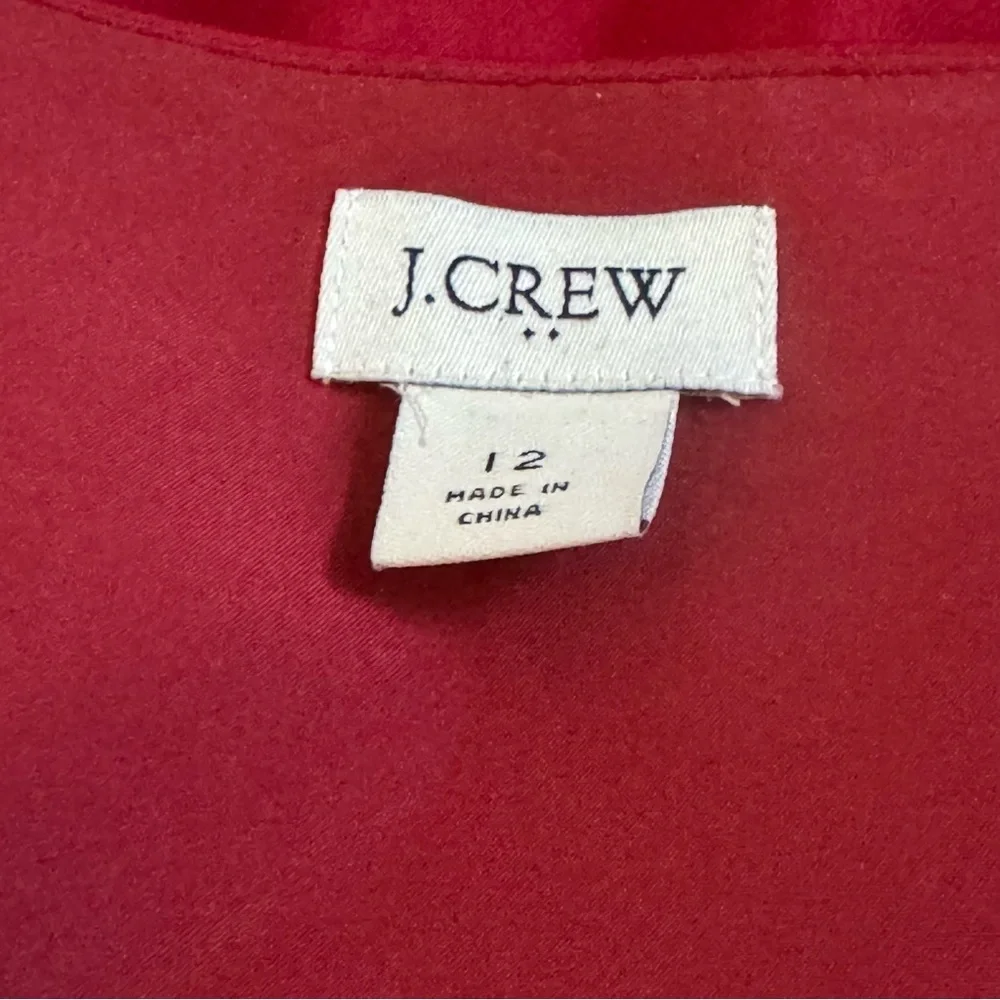 J. Crew Scarlet Peplum Satin Blouse‎